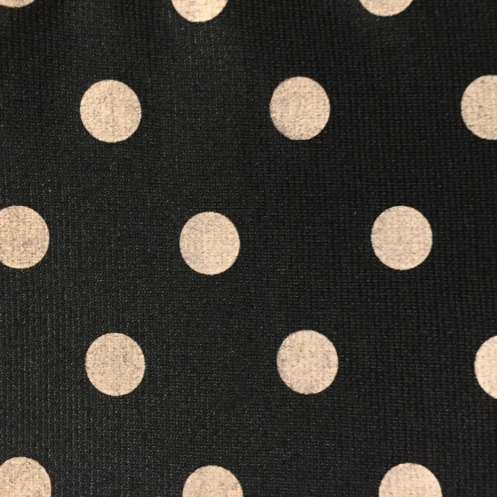 •Strapless polka dot and black dress